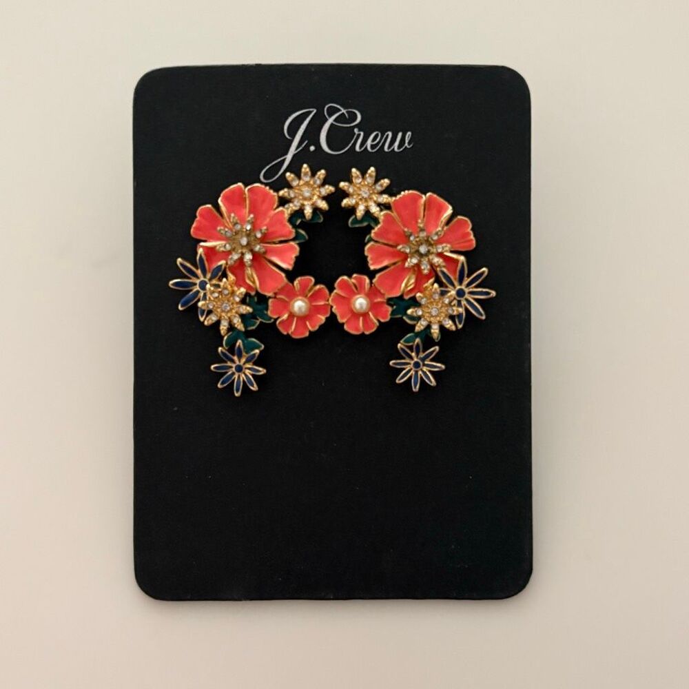 J.Crew | Floral Enamel Earrings | 1 1/2â Length